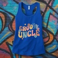 Retro Groovy Uncle Flower Power Hippie Family Groovy Vibes Gift Women's Tank Top thumb 3