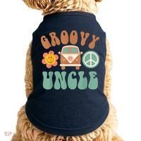 Retro Groovy Uncle Matching Family Birthday Party Doggie Tank thumb 0
