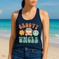 Retro Groovy Uncle Matching Family Birthday Party Women's Tank Top thumb 2