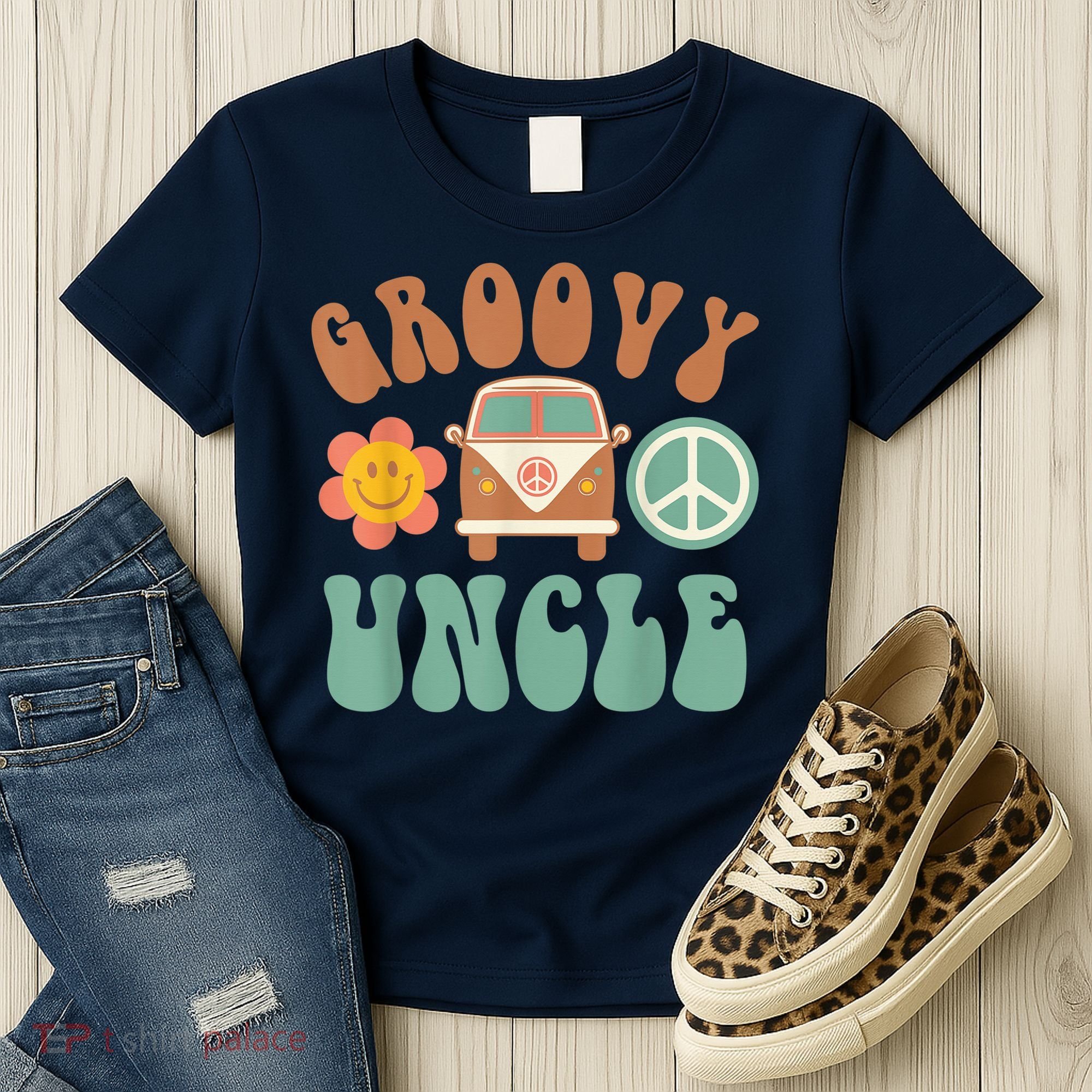 Retro Groovy Uncle Matching Family Birthday Party Women's T-Shirt