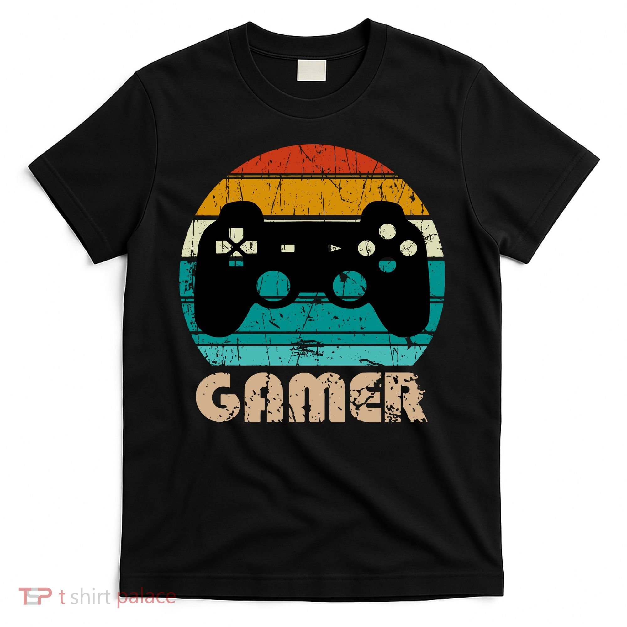 Retro Gamer Video Games Player Gaming Boys Teens Men T-Shirt
