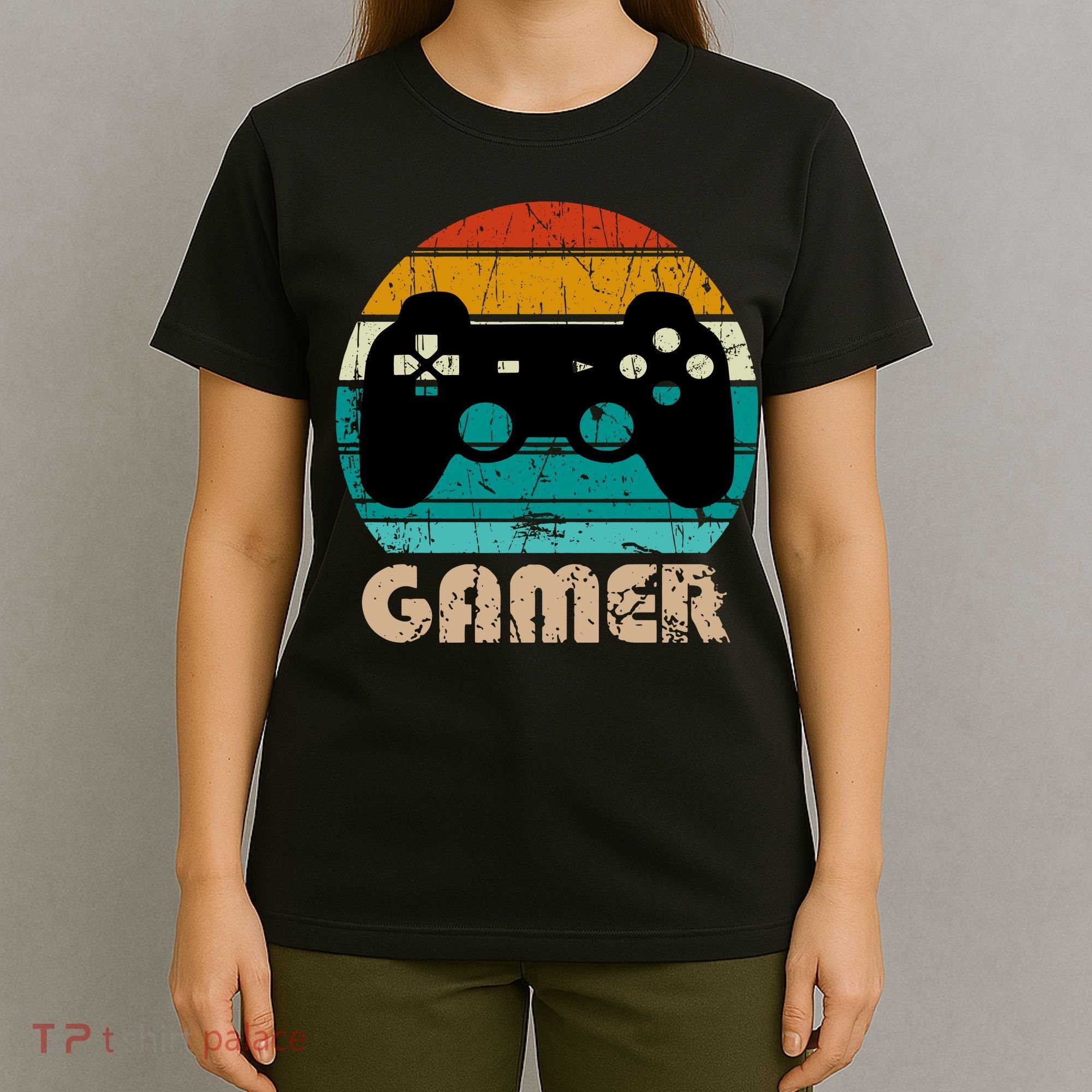 Retro Gamer Video Games Player Gaming Boys Teens Men T-Shirt