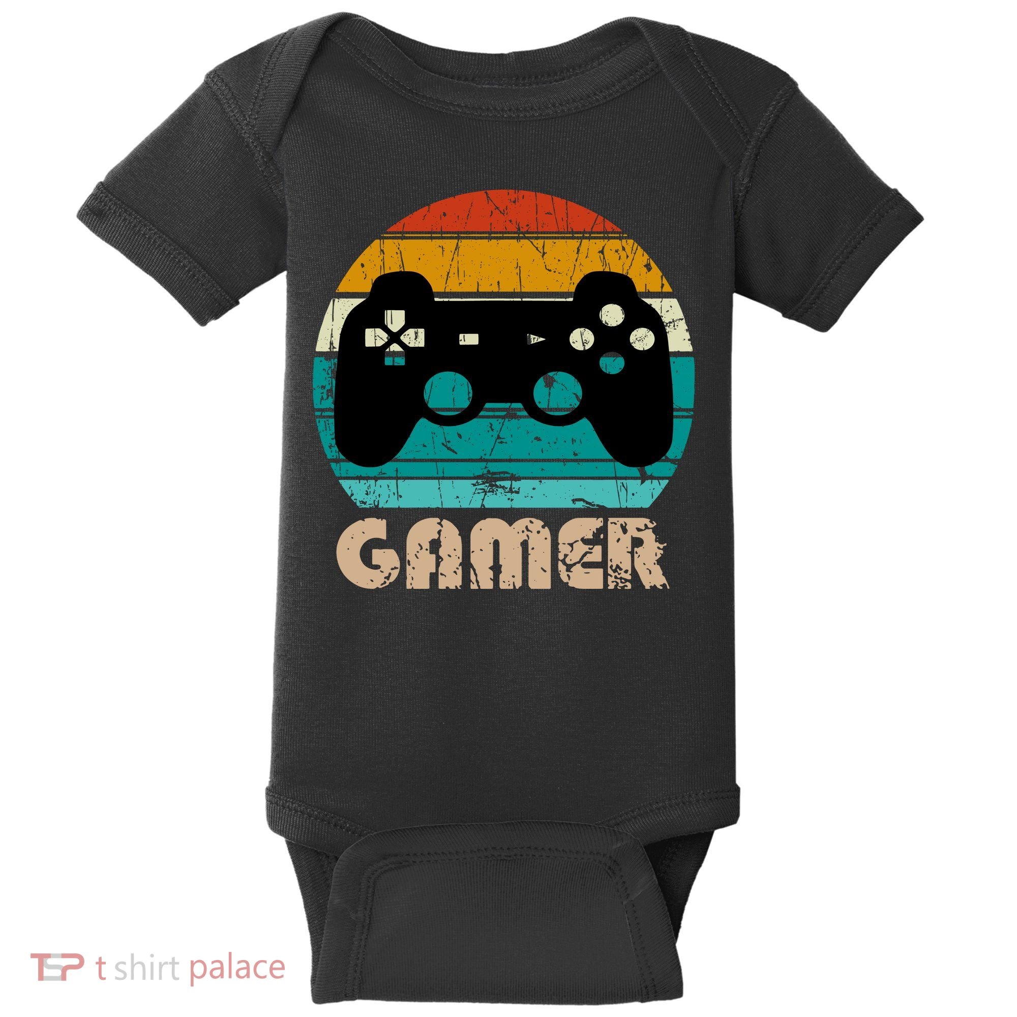 Retro Gamer Video Games Player Gaming Boys Teens Men Baby Bodysuit