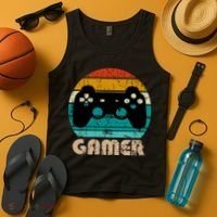 Retro Gamer Video Games Player Gaming Boys Teens Men Tank Top thumb 4