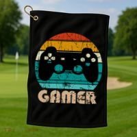Retro Gamer Video Games Player Gaming Boys Teens Men Golf Towel thumb 1