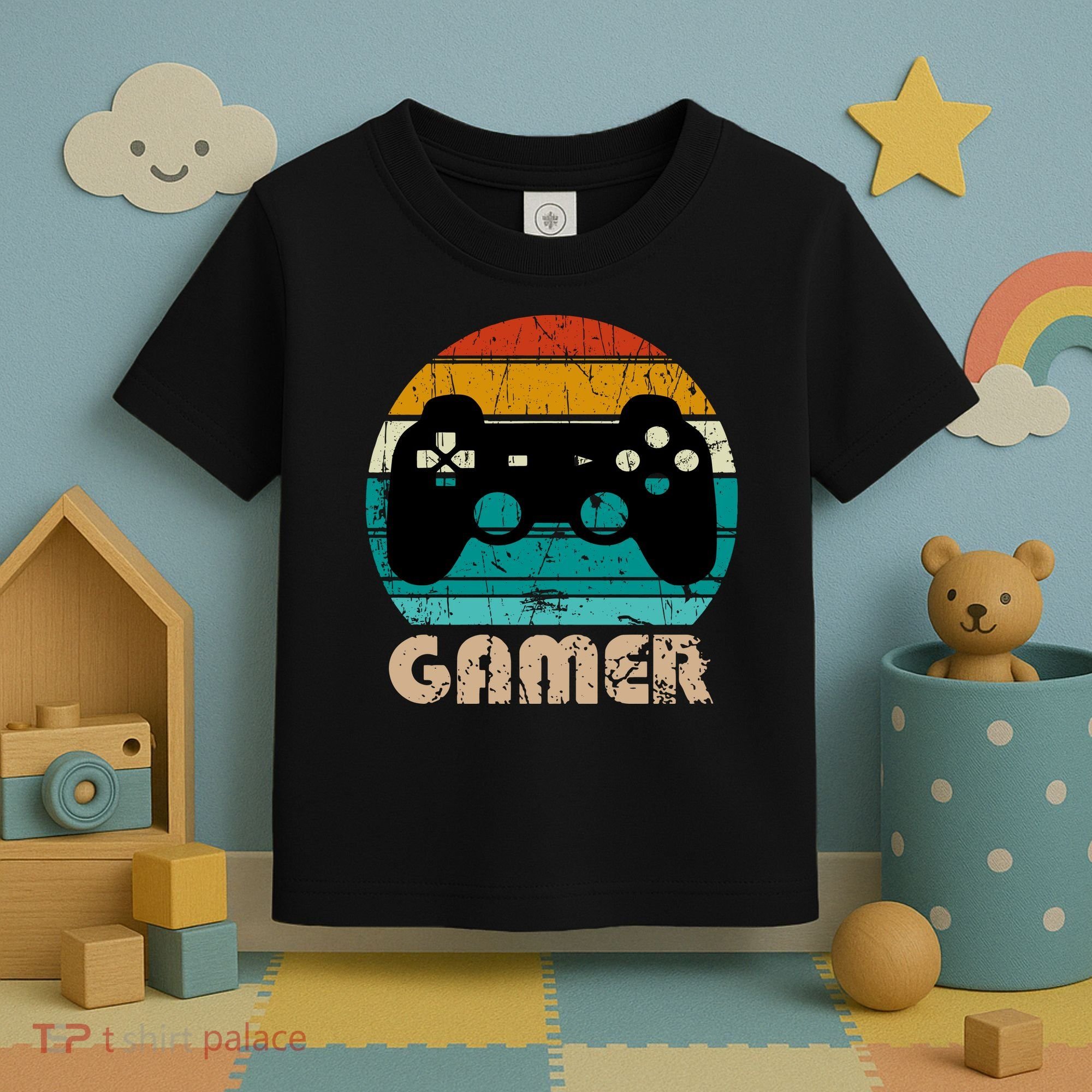 Retro Gamer Video Games Player Gaming Boys Teens Men Toddler T-Shirt