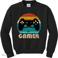 Retro Gamer Video Games Player Gaming Boys Teens Men Kids Sweatshirt thumb 0