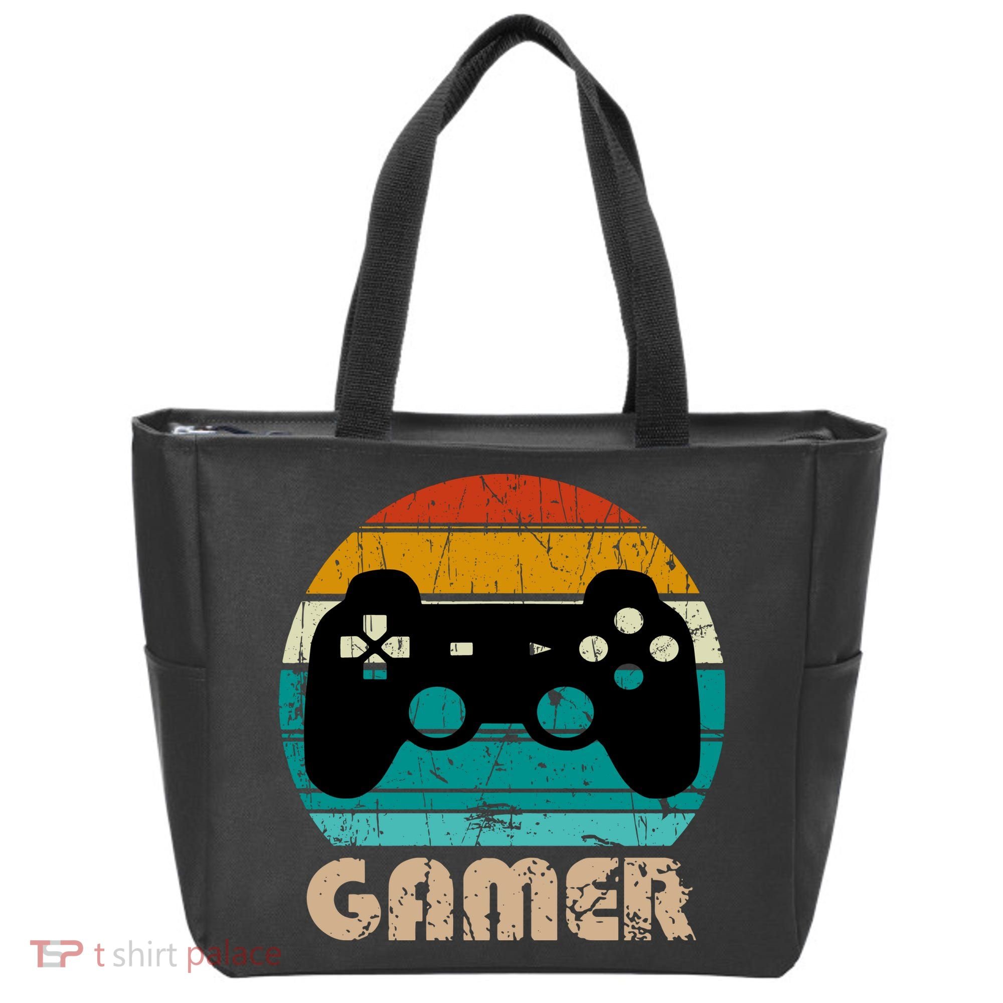 Retro Gamer Video Games Player Gaming Boys Teens Men Tote Bag