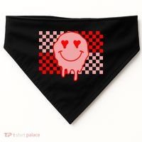 Retro Groovy Valentines Day Hippie Smile USA-Made Doggie Bandana thumb 0