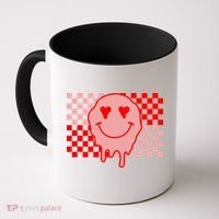 Retro Groovy Valentines Day Hippie Smile Coffee Mug thumb 0