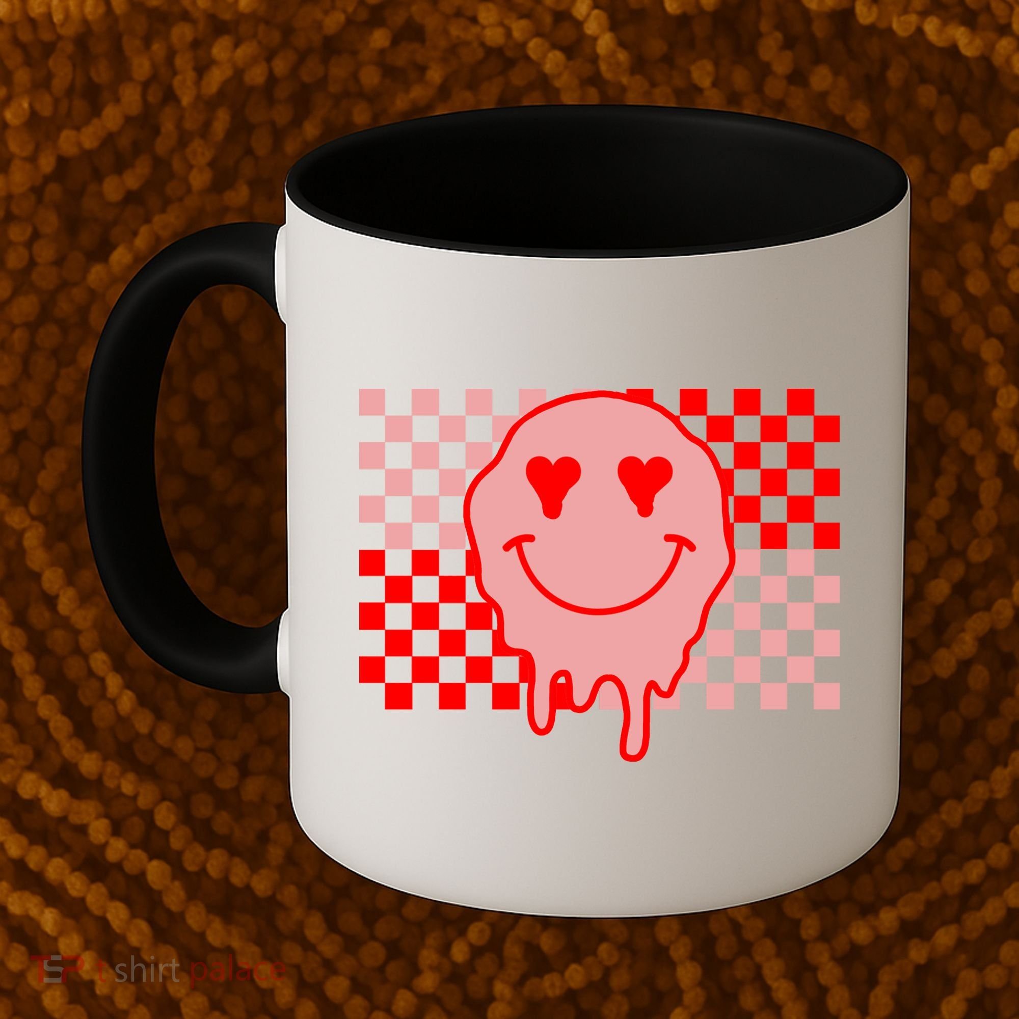 Retro Groovy Valentines Day Hippie Smile Coffee Mug