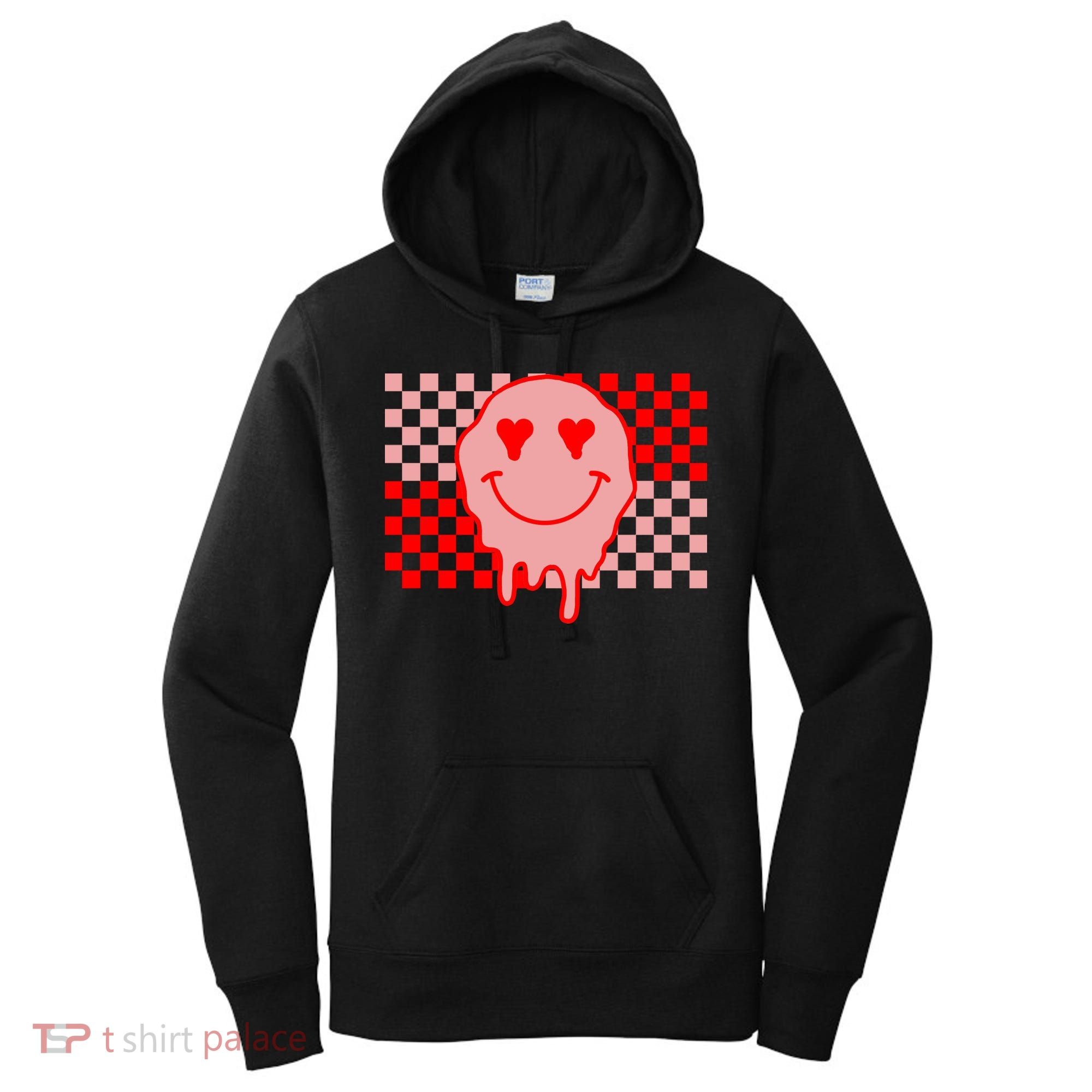 Retro Groovy Valentines Day Hippie Smile Women's Hoodie