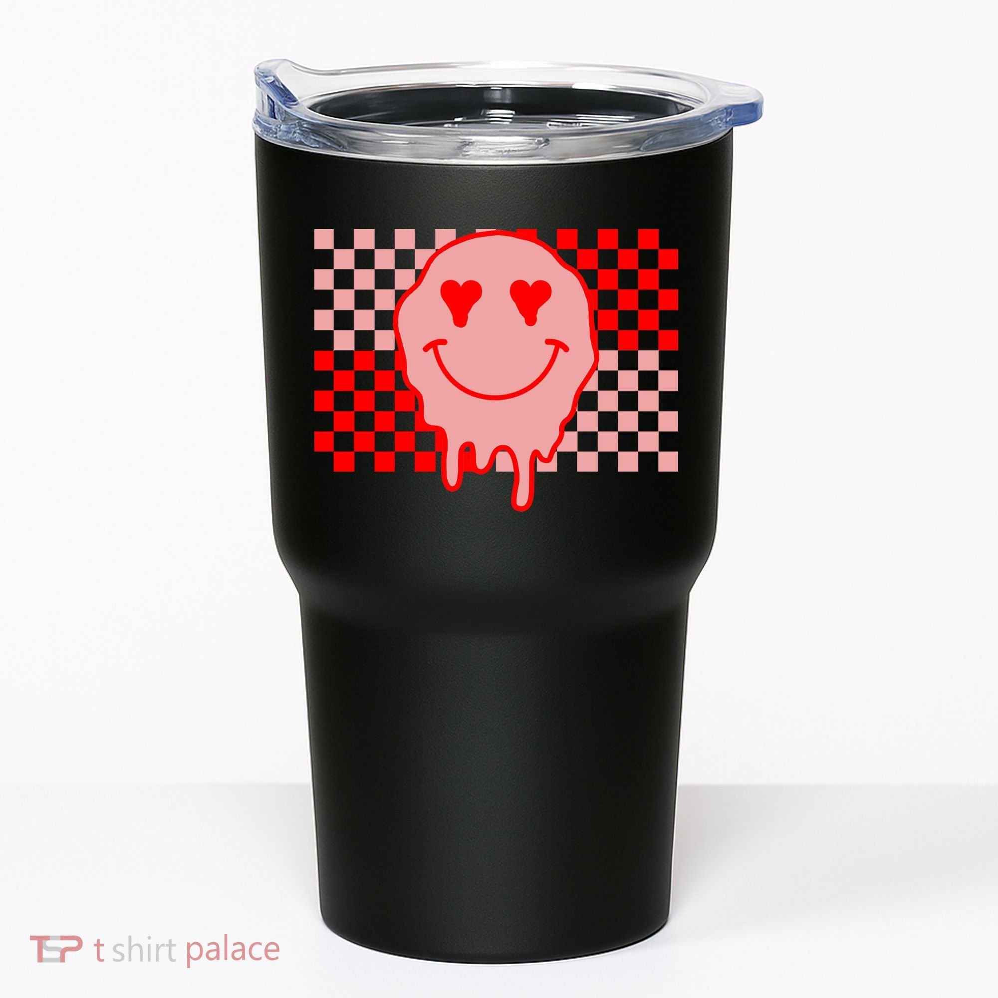 Retro Groovy Valentines Day Hippie Smile Tumbler