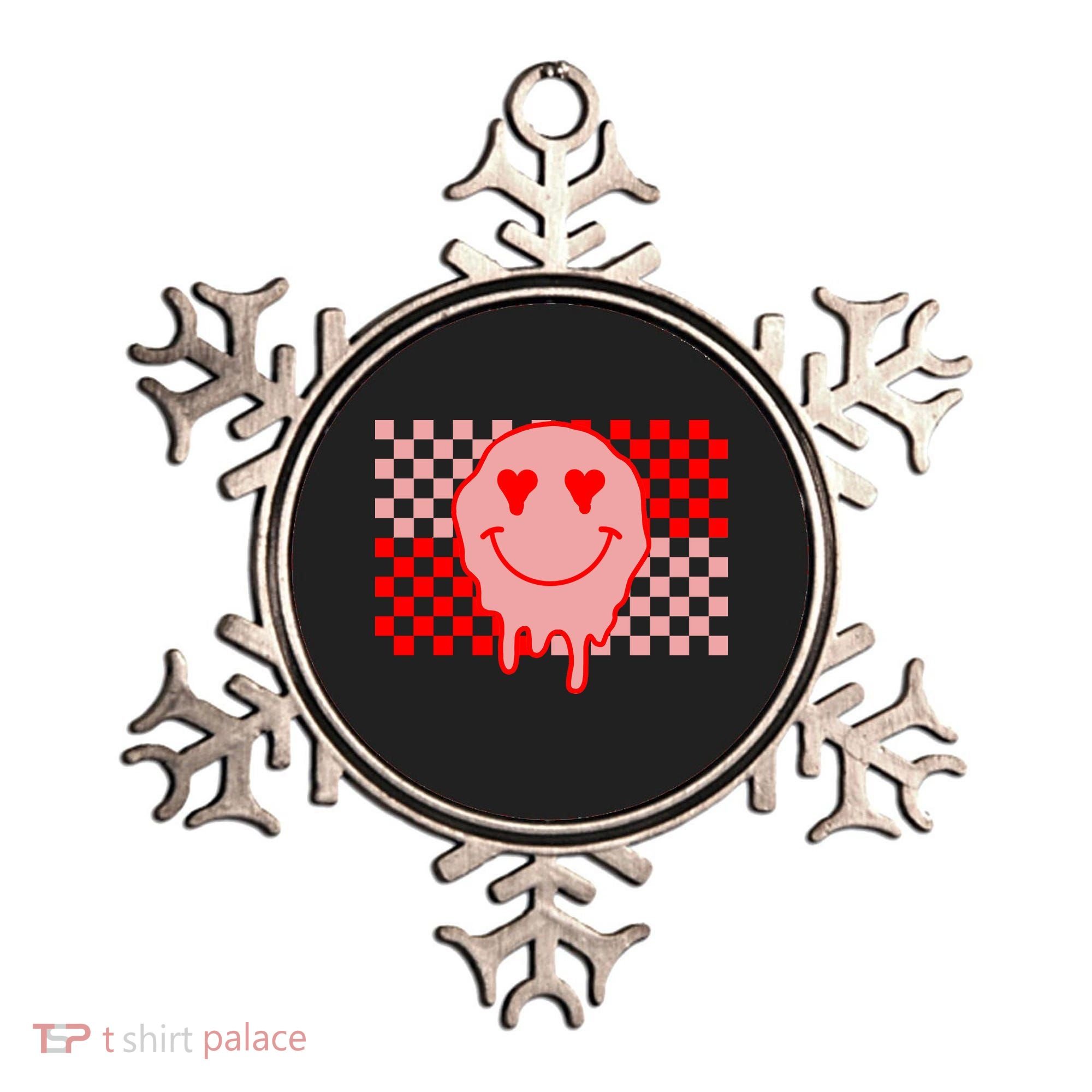 Retro Groovy Valentines Day Hippie Smile Ornament