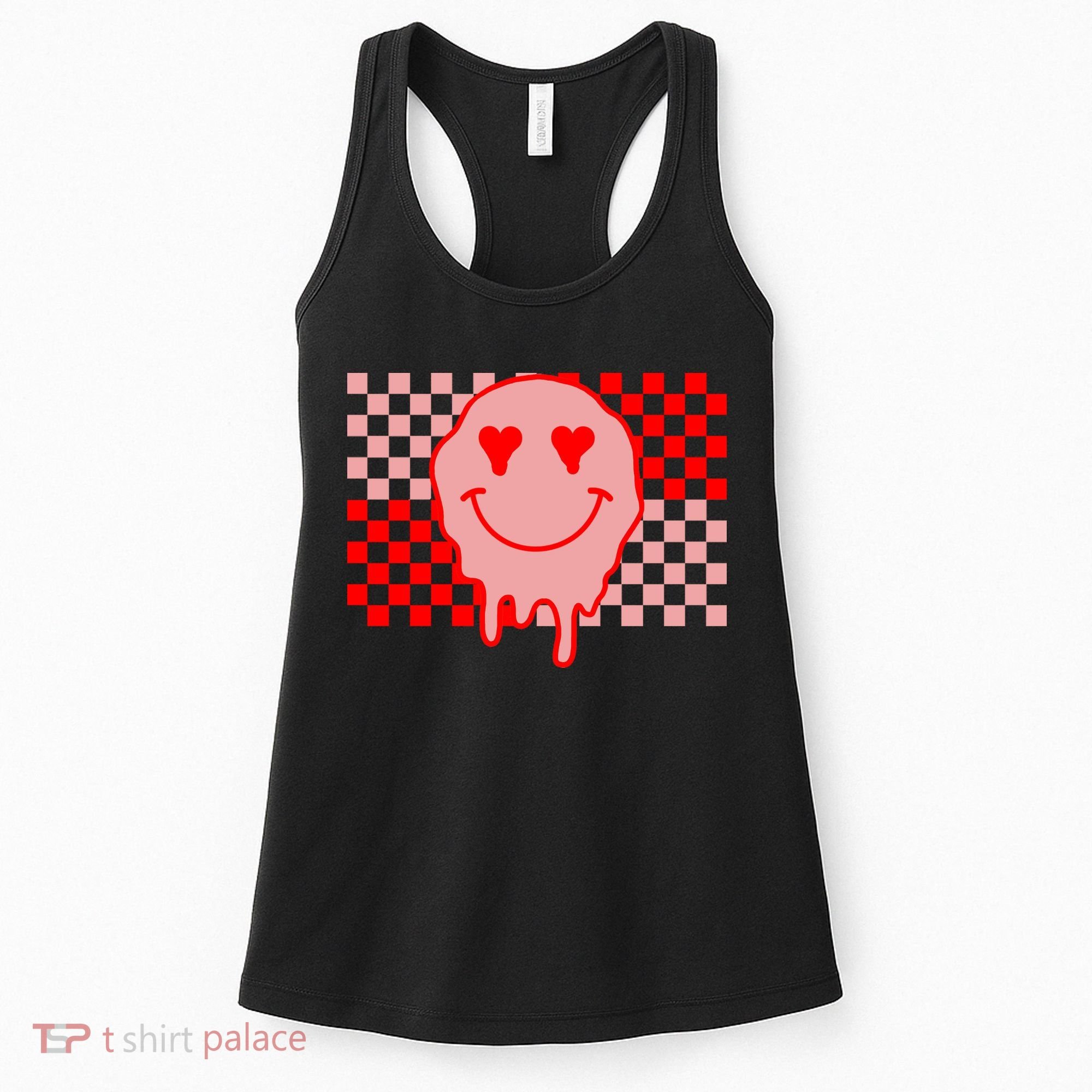Retro Groovy Valentines Day Hippie Smile Women's Tank Top