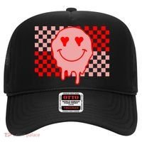 Retro Groovy Valentines Day Hippie Smile Hat thumb 0