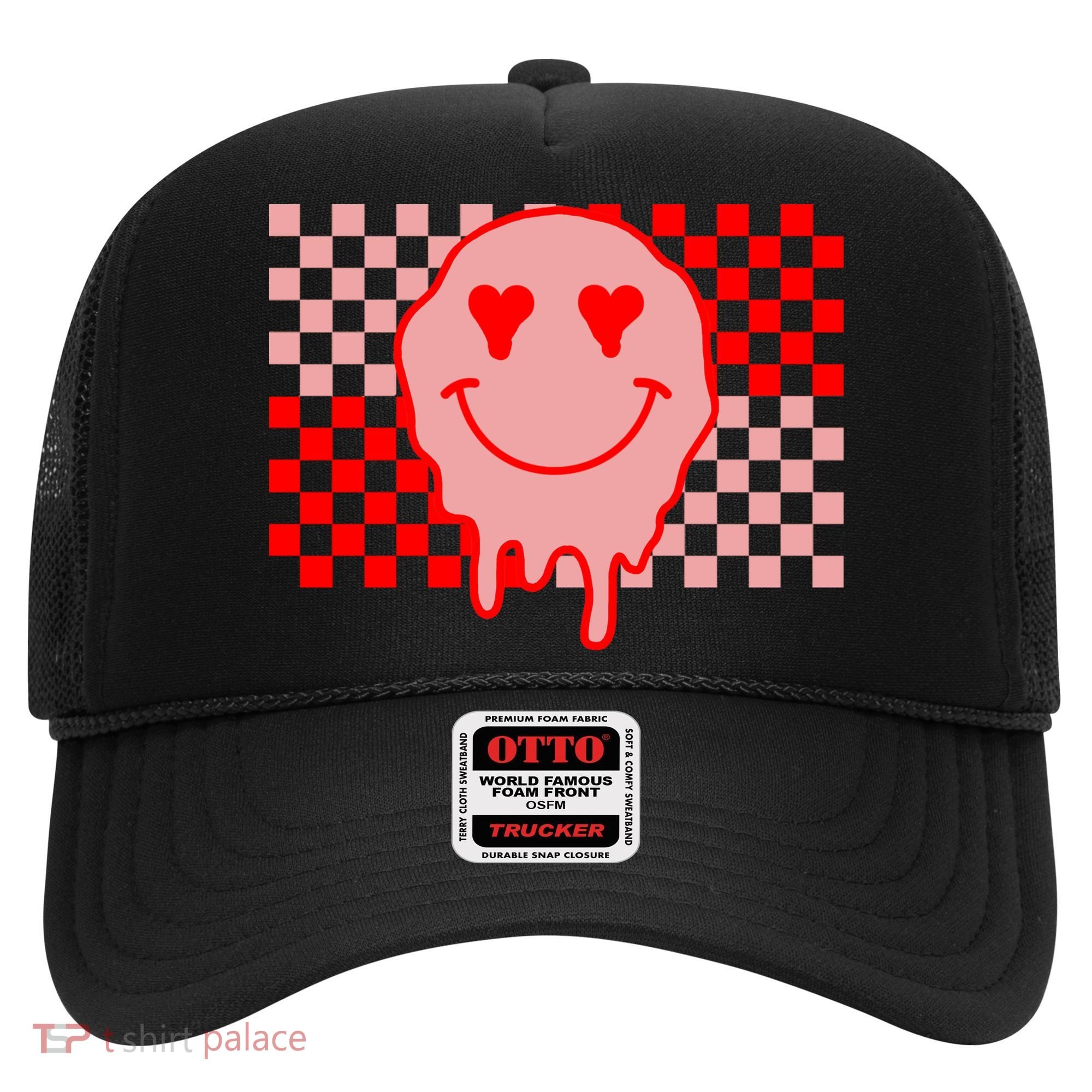 Retro Groovy Valentines Day Hippie Smile Hat