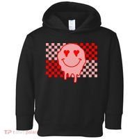 Retro Groovy Valentines Day Hippie Smile Toddler Hoodie thumb 0