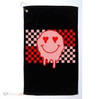 Retro Groovy Valentines Day Hippie Smile Golf Towel thumb 0