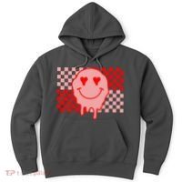 Retro Groovy Valentines Day Hippie Smile Hoodie thumb 0