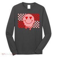 Retro Groovy Valentines Day Hippie Smile Long Sleeve Shirt thumb 0