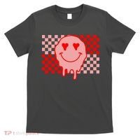 Retro Groovy Valentines Day Hippie Smile T-Shirt thumb 0