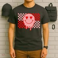 Retro Groovy Valentines Day Hippie Smile T-Shirt thumb 6