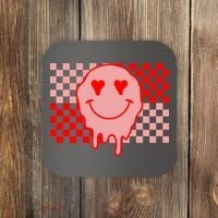 Retro Groovy Valentines Day Hippie Smile Coaster thumb 0