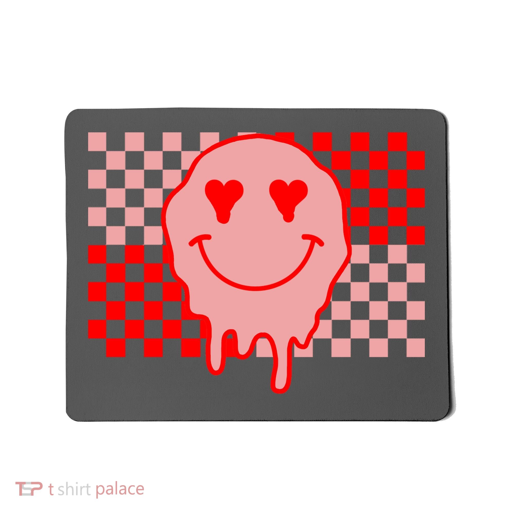 Retro Groovy Valentines Day Hippie Smile Mousepad