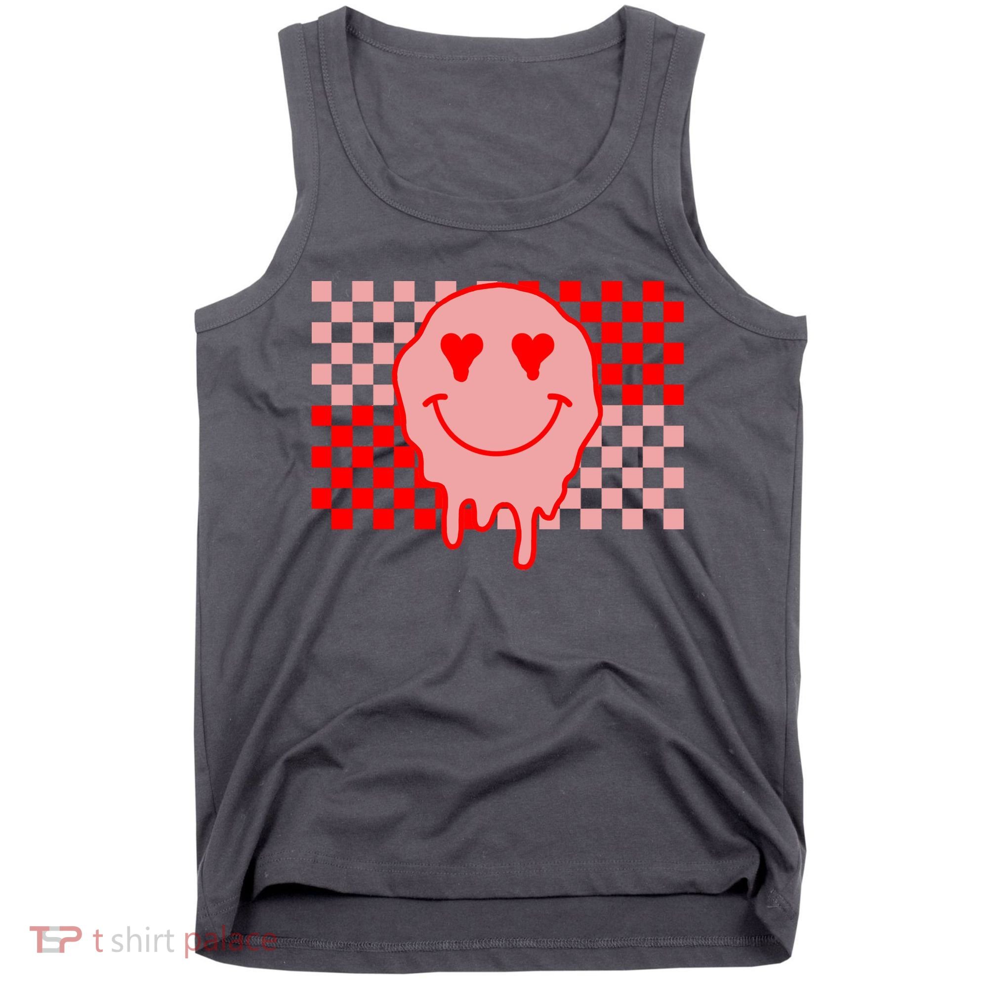 Retro Groovy Valentines Day Hippie Smile Tank Top