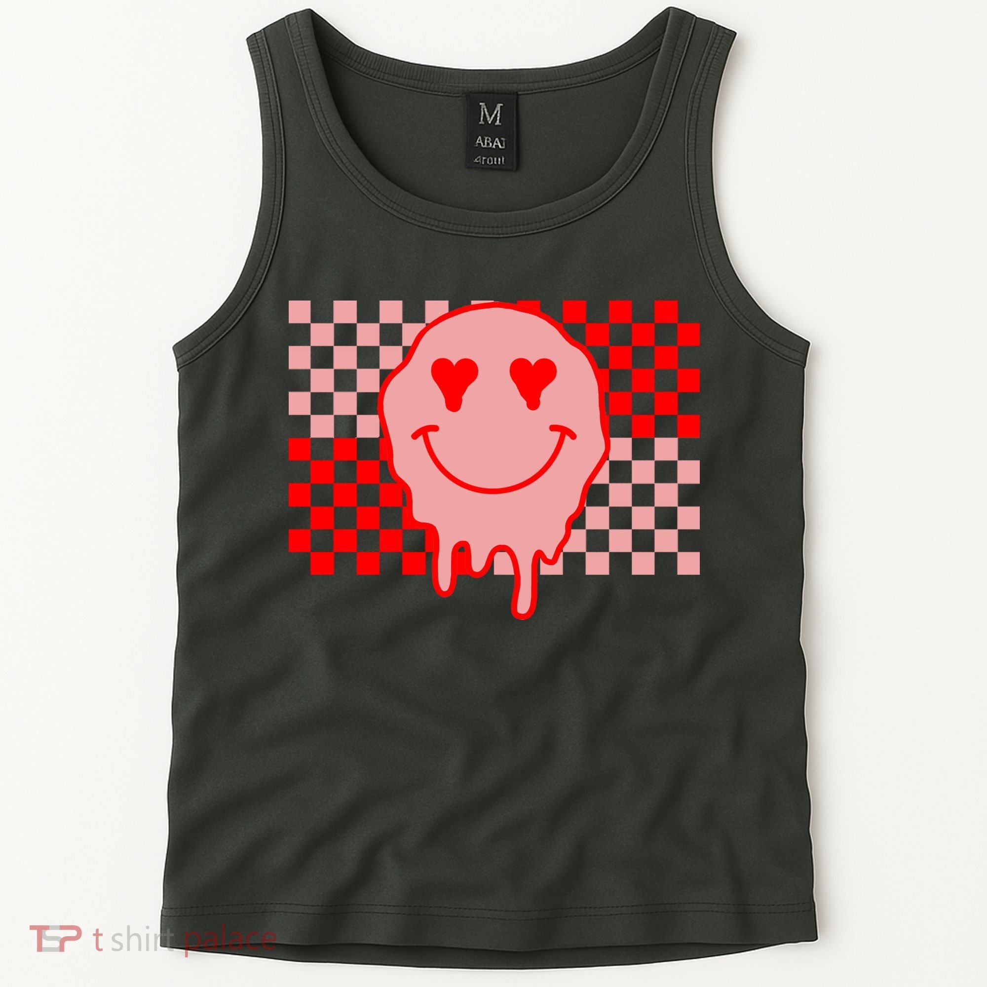 Retro Groovy Valentines Day Hippie Smile Tank Top