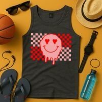 Retro Groovy Valentines Day Hippie Smile Tank Top thumb 4