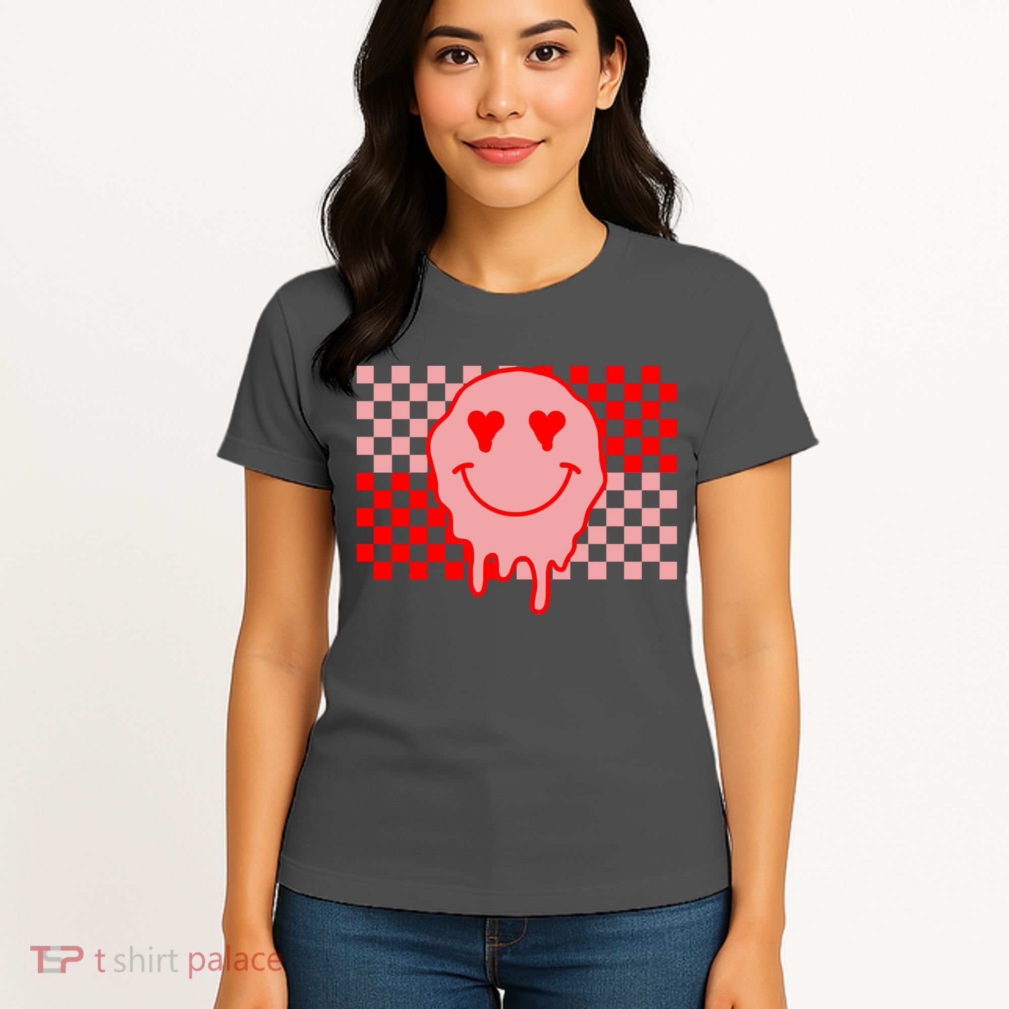 Retro Groovy Valentines Day Hippie Smile Women's T-Shirt