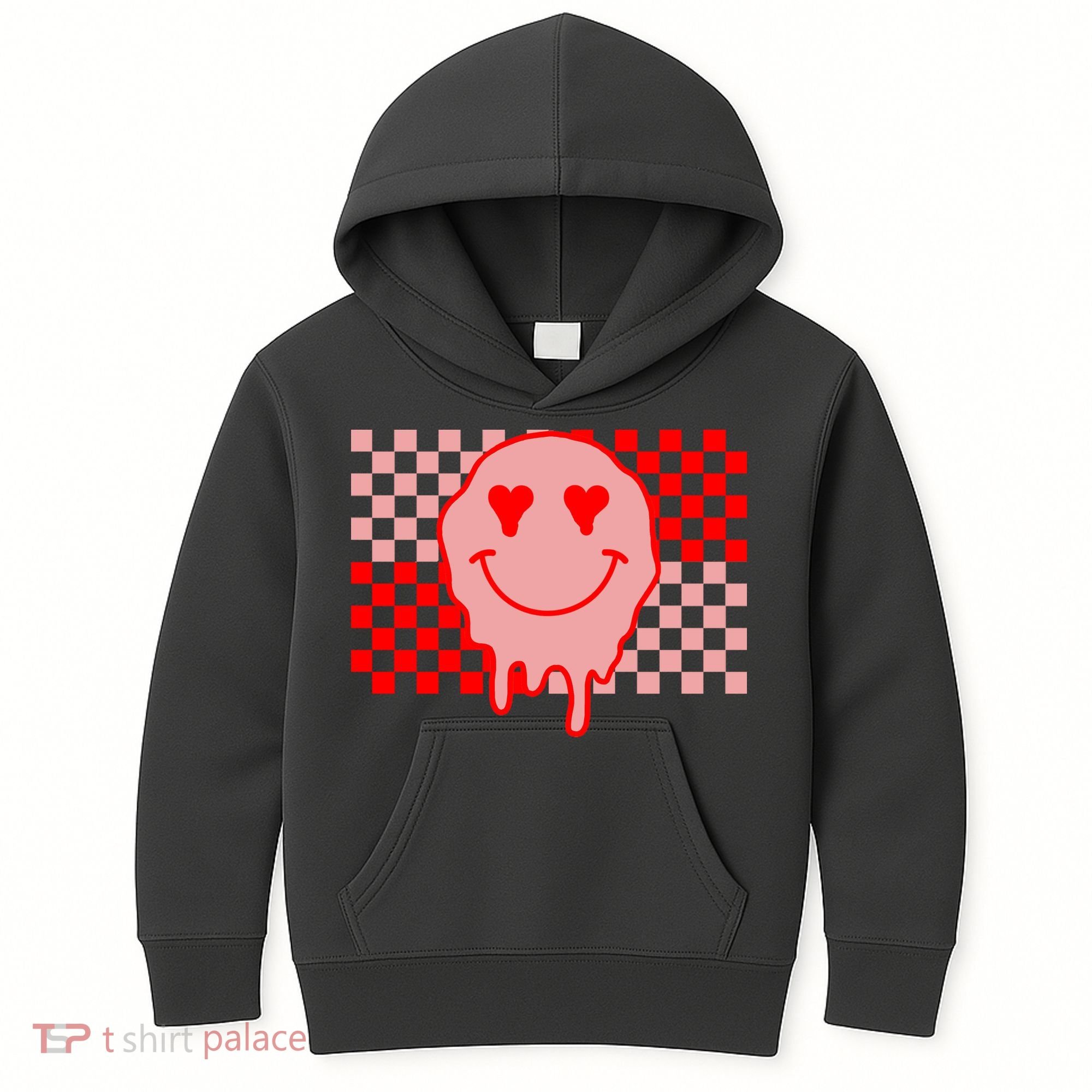 Retro Groovy Valentines Day Hippie Smile Kids Hoodie