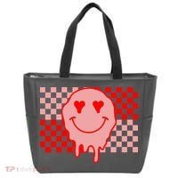Retro Groovy Valentines Day Hippie Smile Tote Bag thumb 0