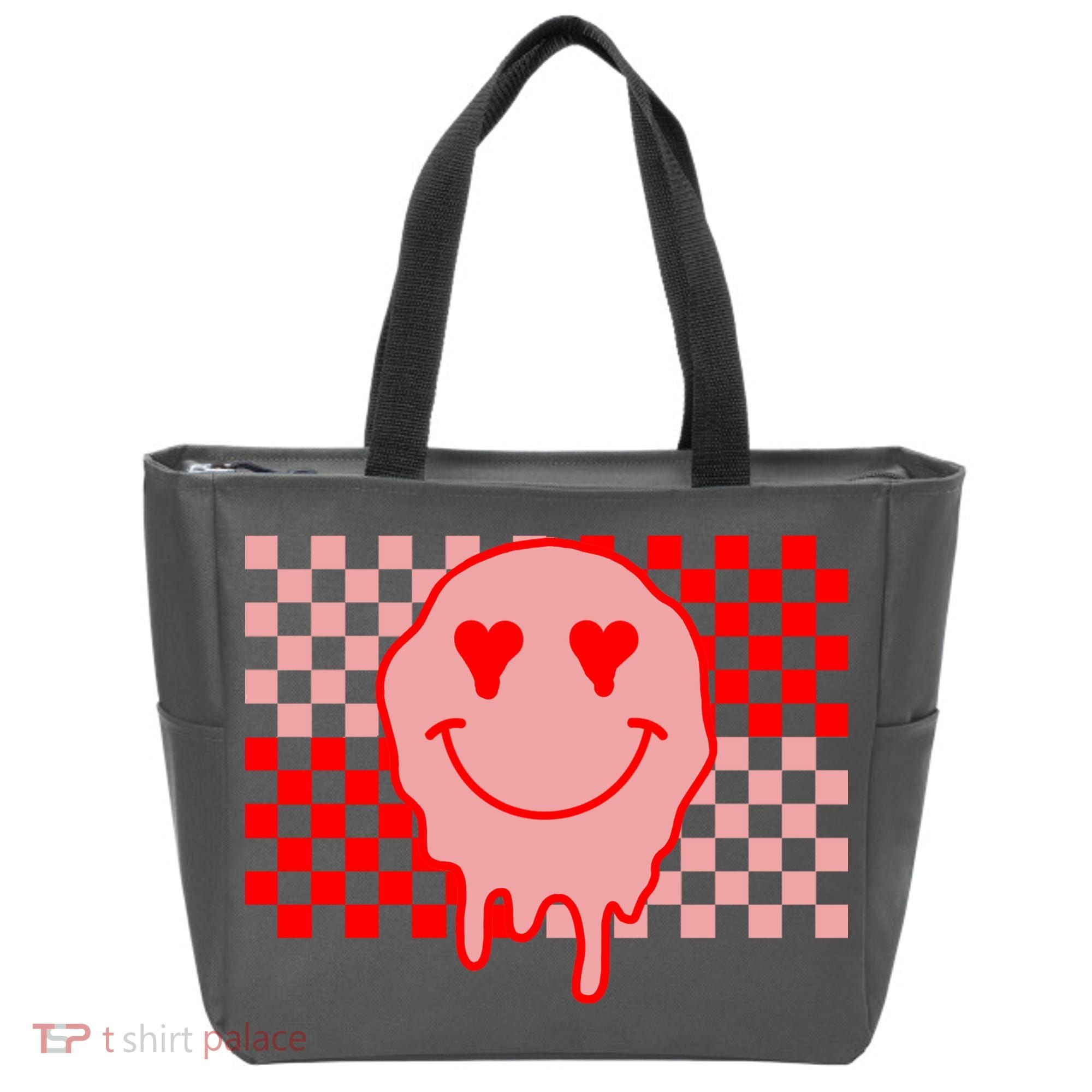 Retro Groovy Valentines Day Hippie Smile Tote Bag