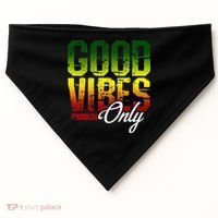 Reggae Good Vibes Only Jamaica One Love Rasta USA-Made Doggie Bandana thumb 0