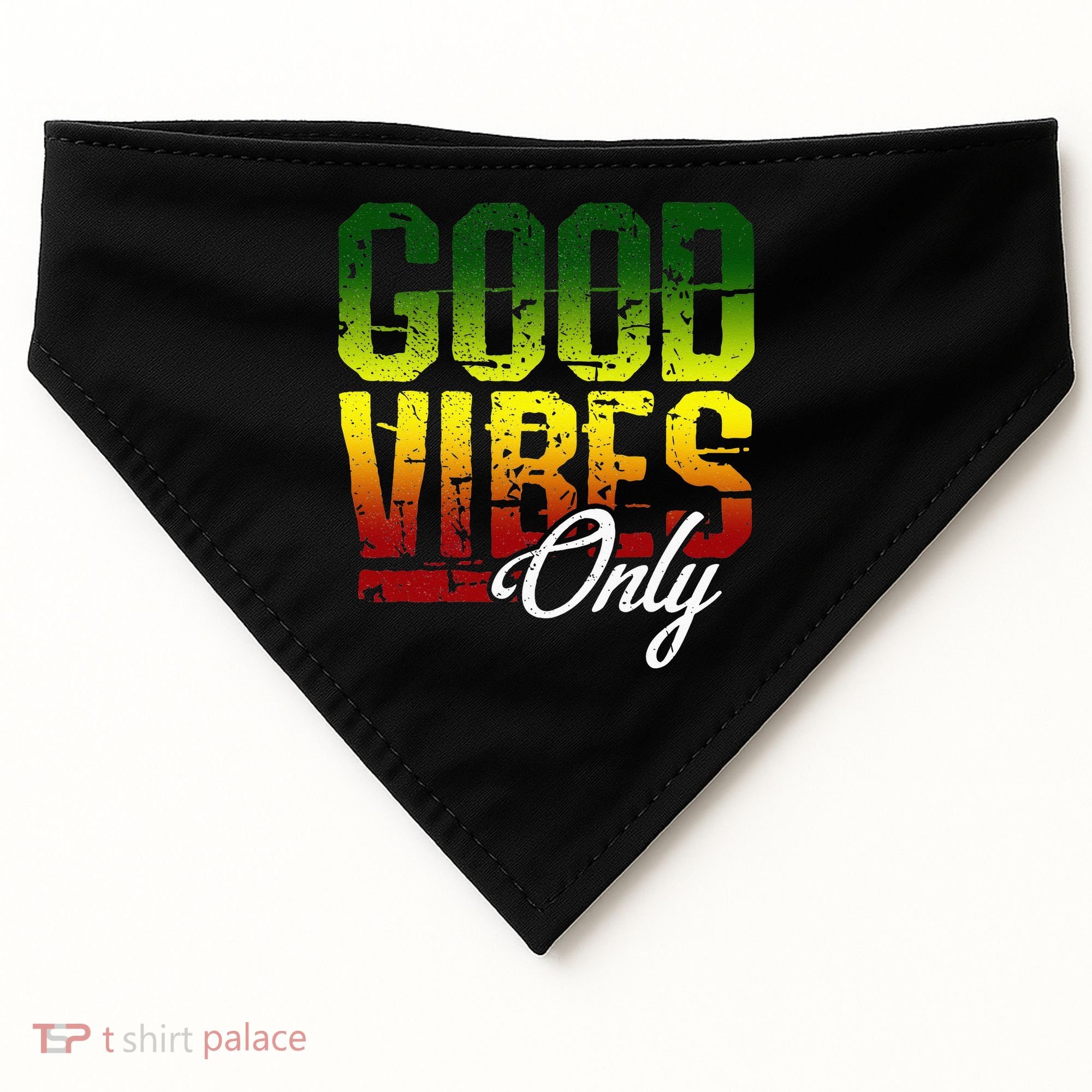 Reggae Good Vibes Only Jamaica One Love Rasta USA-Made Doggie Bandana