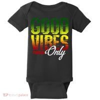 Reggae Good Vibes Only Jamaica One Love Rasta Baby Bodysuit thumb 0