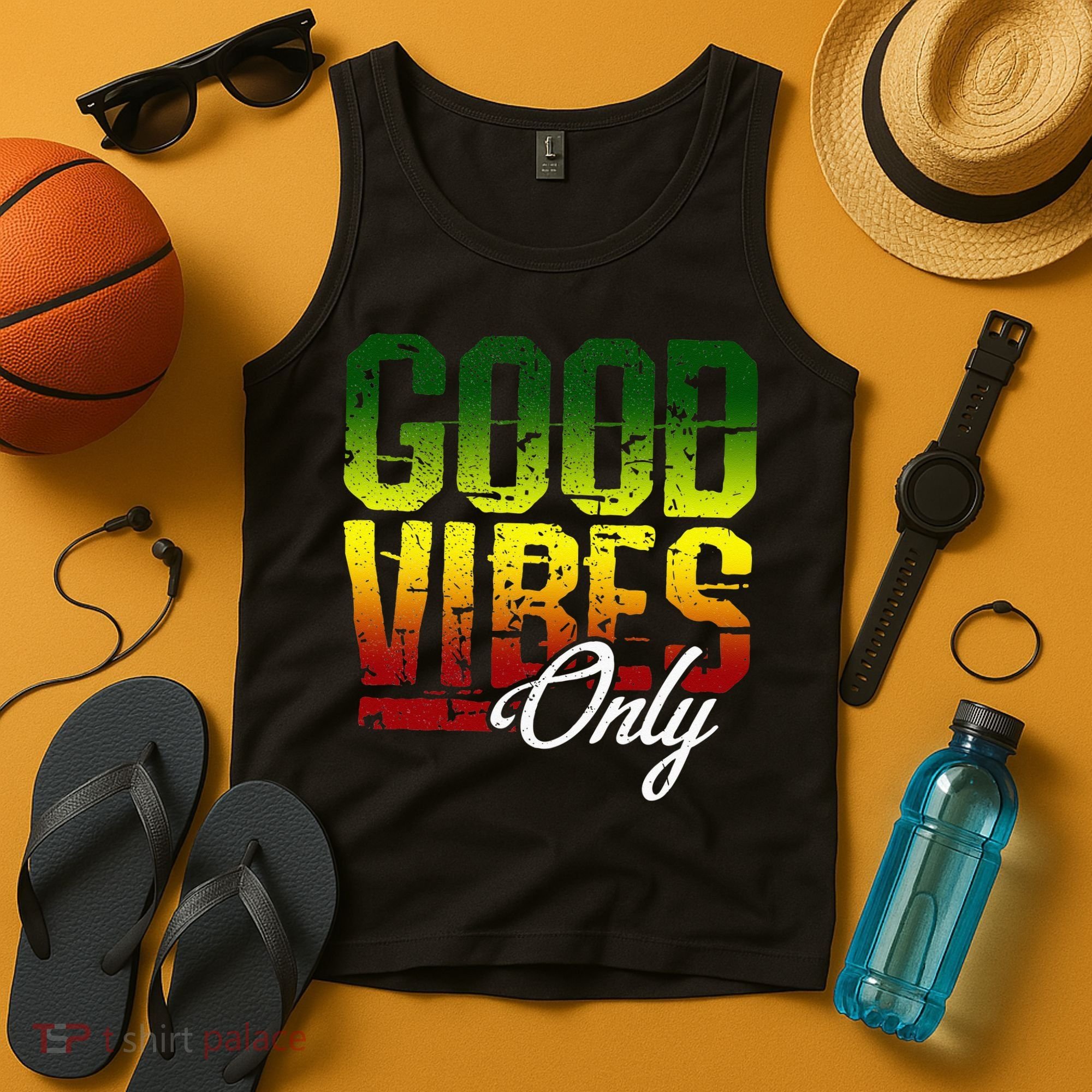 Reggae Good Vibes Only Jamaica One Love Rasta Tank Top