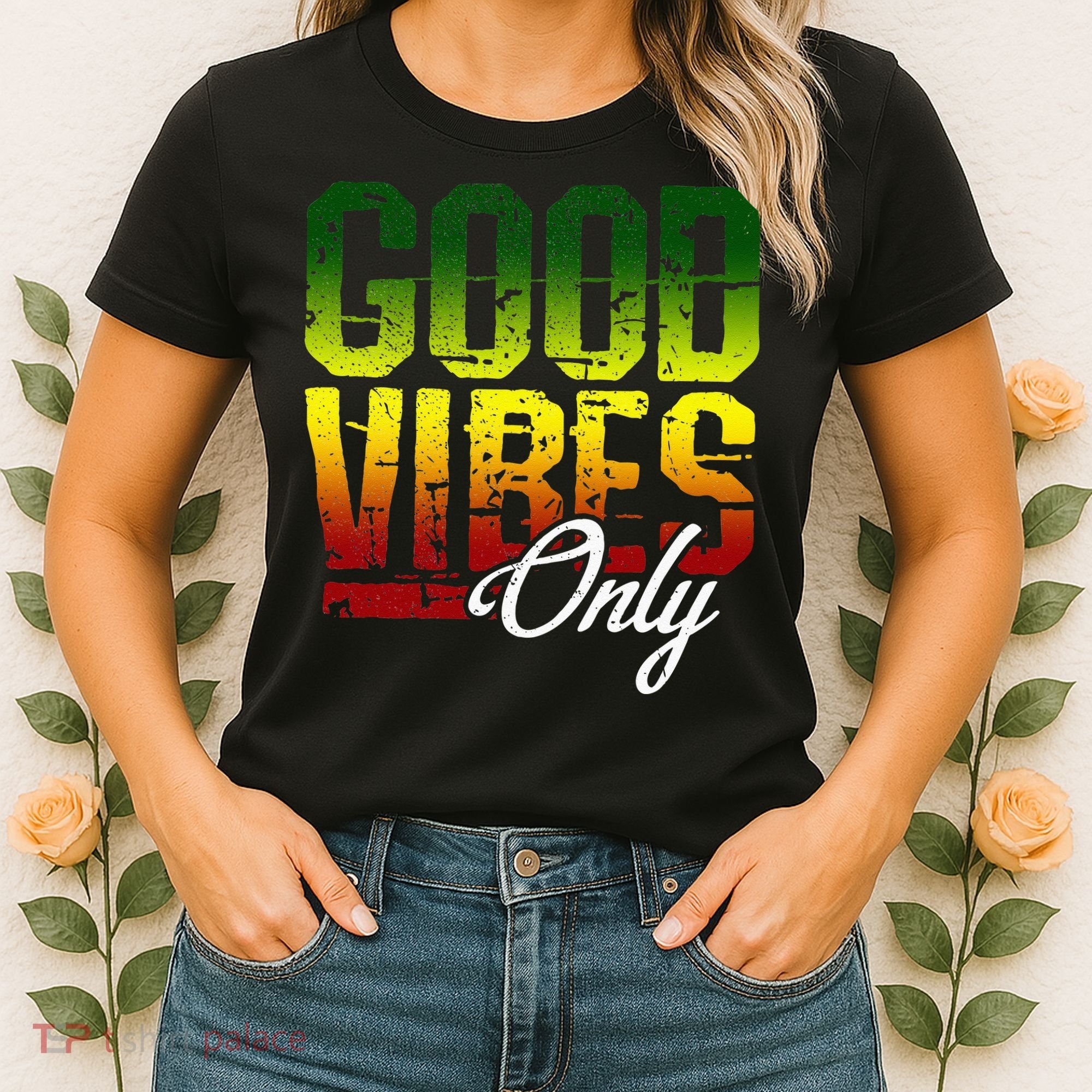 Reggae Good Vibes Only Jamaica One Love Rasta Women's T-Shirt