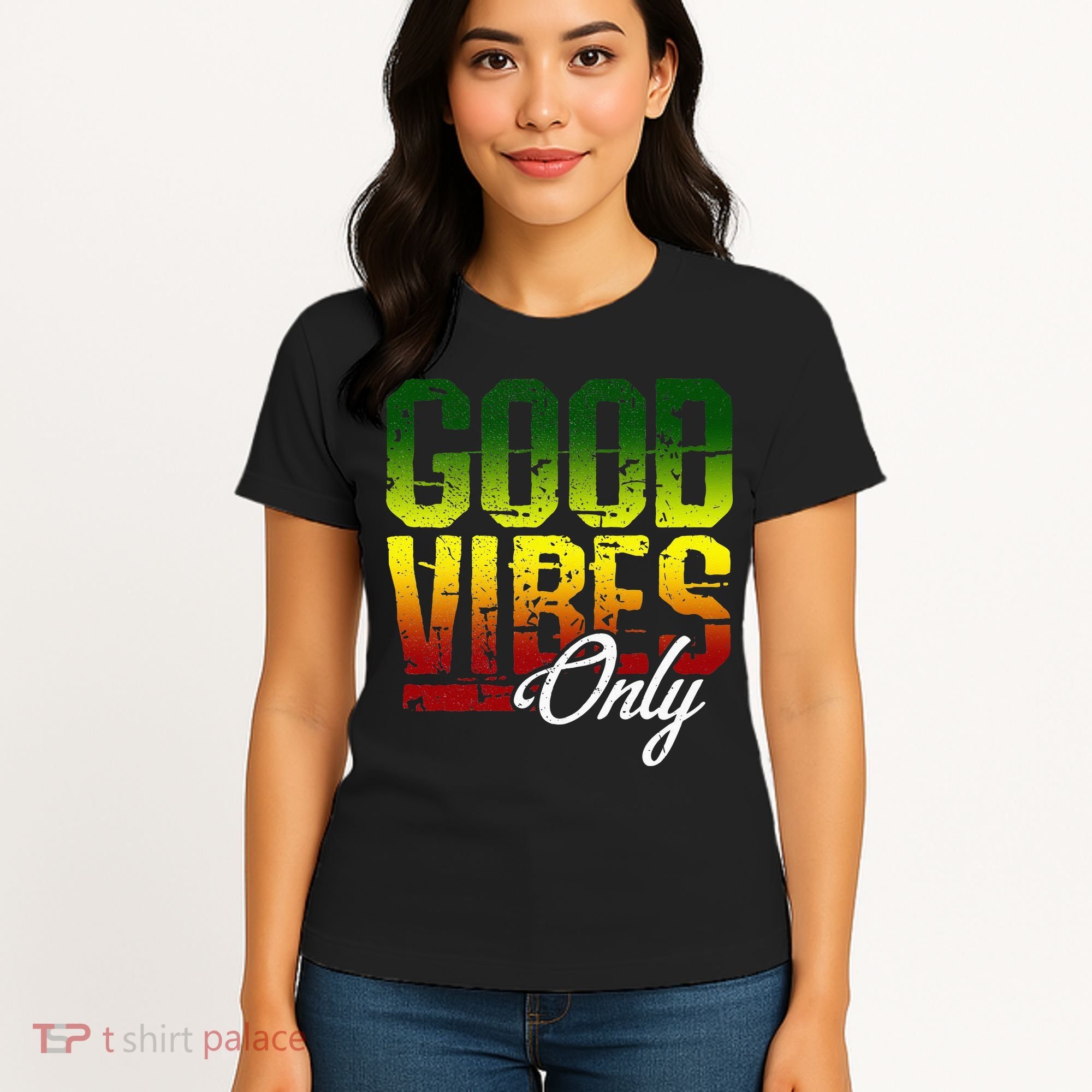 Reggae Good Vibes Only Jamaica One Love Rasta Women's T-Shirt