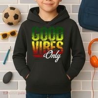 Reggae Good Vibes Only Jamaica One Love Rasta Kids Hoodie thumb 2