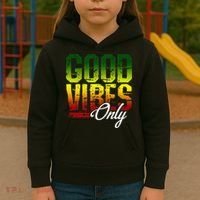 Reggae Good Vibes Only Jamaica One Love Rasta Kids Hoodie thumb 3