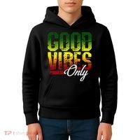 Reggae Good Vibes Only Jamaica One Love Rasta Kids Hoodie thumb 4