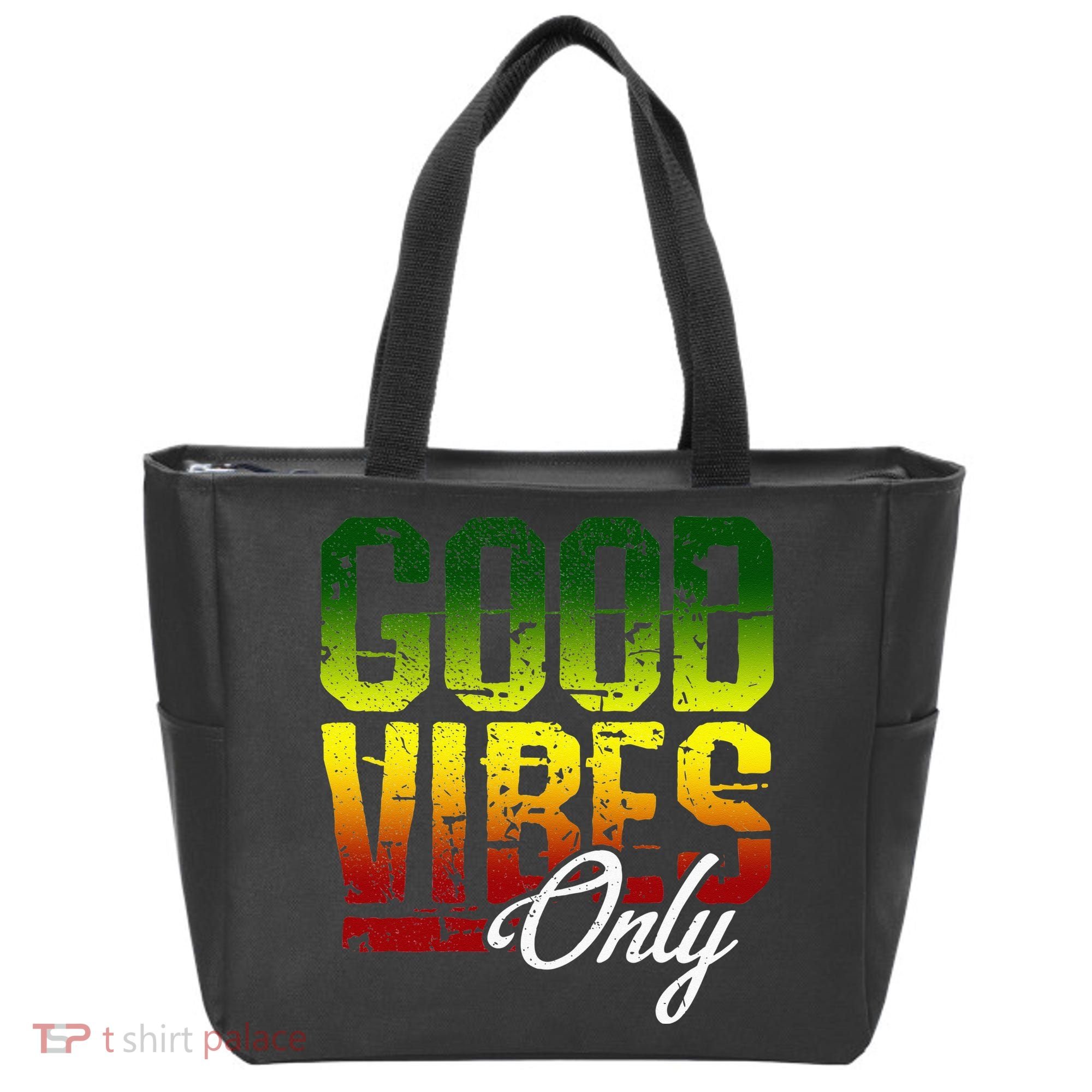 Reggae Good Vibes Only Jamaica One Love Rasta Tote Bag