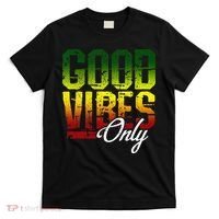 Reggae Good Vibes Only Jamaica One Love Rasta T-Shirt thumb 0