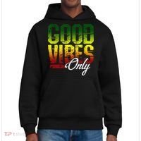 Reggae Good Vibes Only Jamaica One Love Rasta District V.I.T. Heavyweight Hoodie thumb 0