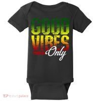 Reggae Good Vibes Only Jamaica One Love Rasta Baby Bodysuit thumb 0