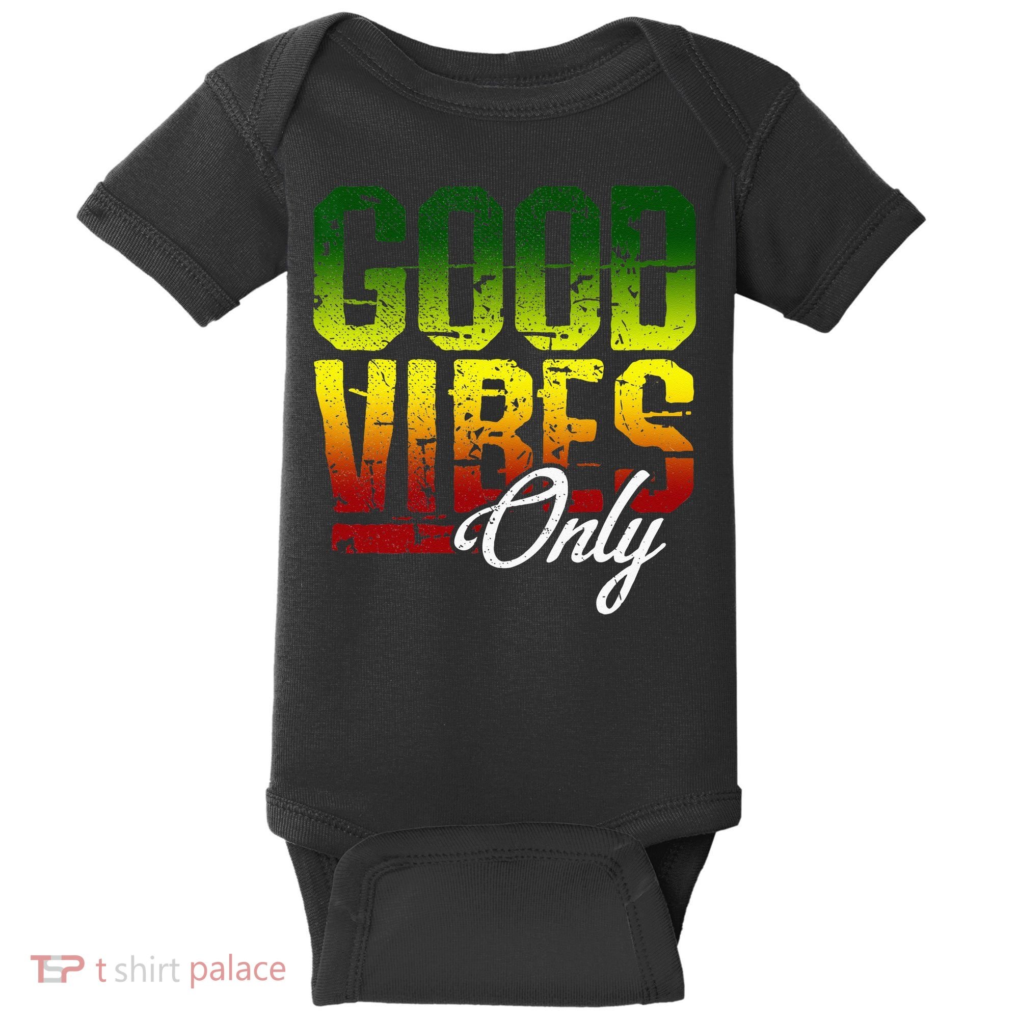 Reggae Good Vibes Only Jamaica One Love Rasta Baby Bodysuit